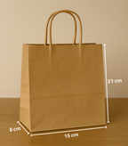 Japanese Kraft Paper Bag (15 x 8 x 21 cm) with Logo Printing