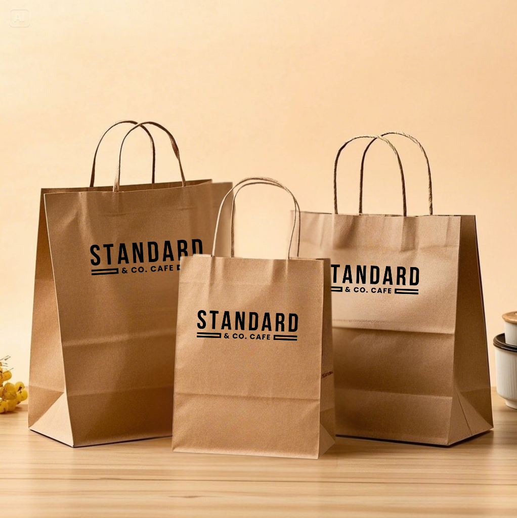 Japanese Kraft Paper Bag (15 x 8 x 21 cm) with Logo Printing