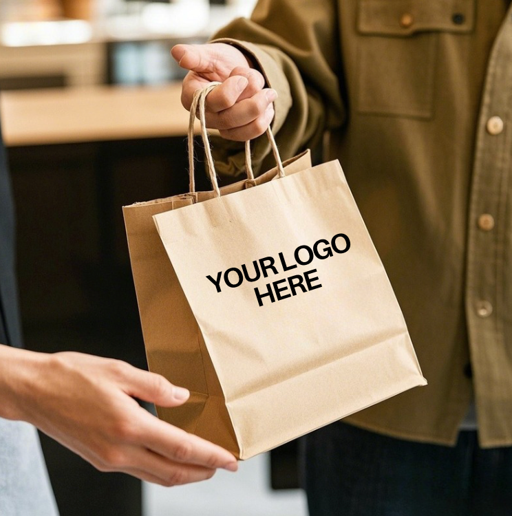 Japanese Kraft Paper Bag (15 x 8 x 21 cm) with Logo Printing